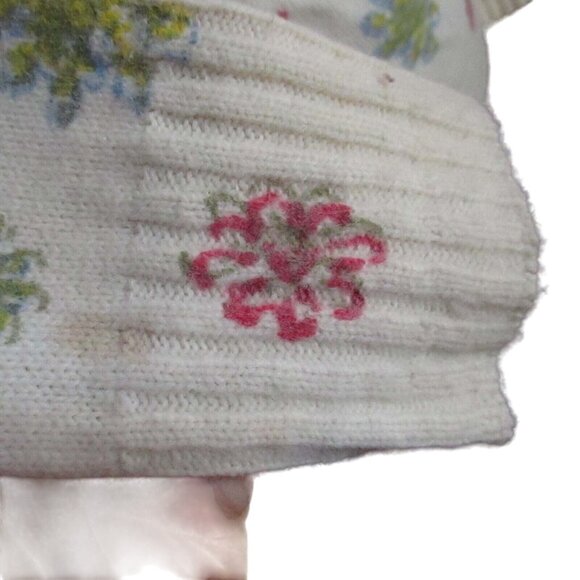Women's Small Vintage Cardigan Sweater Bradley Knitwear Floral 1960's Granny USA - Picture 7 of 7